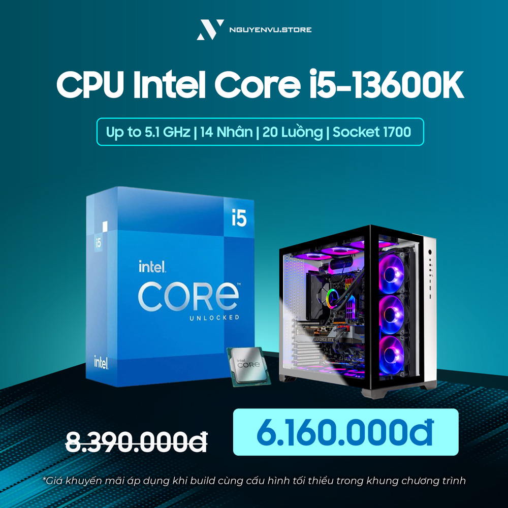 CPU Intel Core I5-13600K - Intel Thế Hệ 13 | Chính Hãng